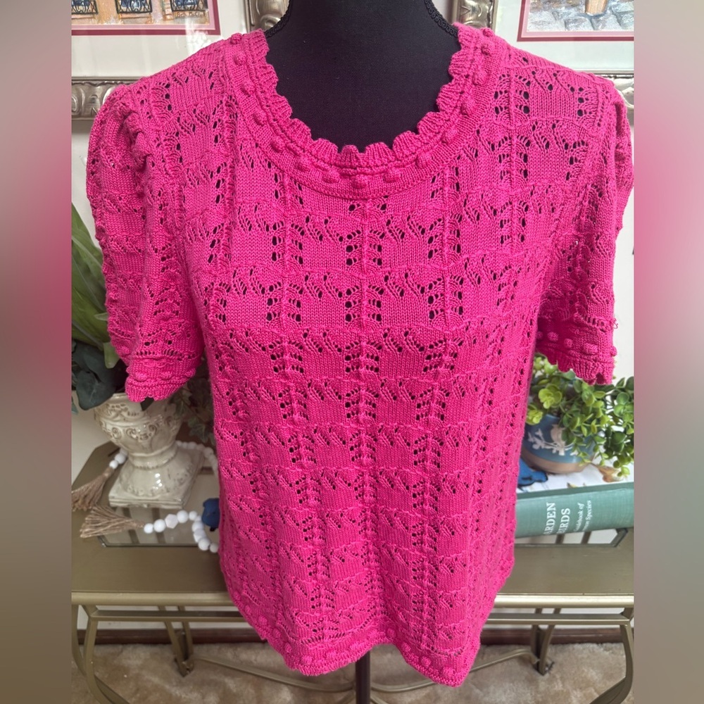 Anthropologie Pink Lace Blouse - Picture 9 of 9